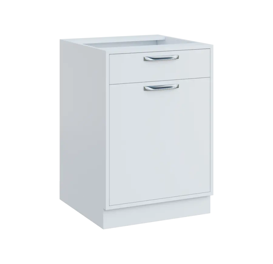 QS - 6DZ spodní skříňka, 1-dveřová/zásuvka, pravá, 900x600x600, bílá